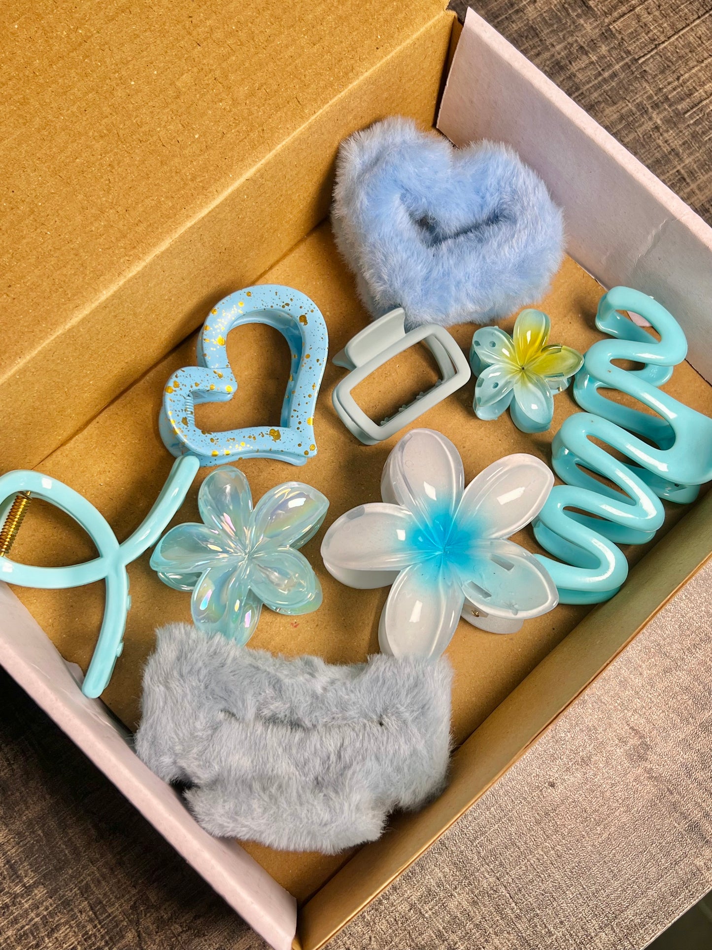 Ocean blue claw clip bundle