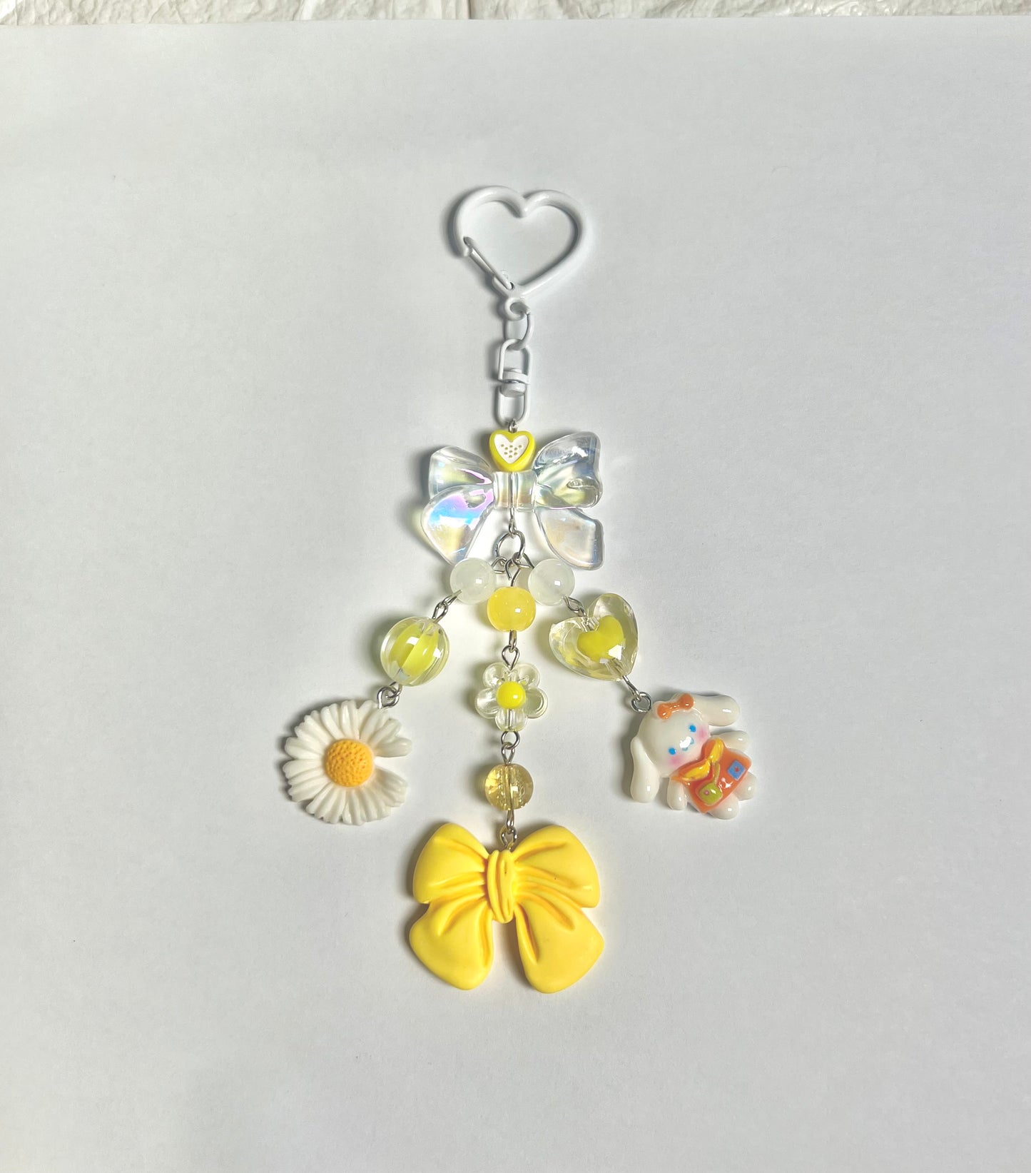Cute yellow beaded keychain