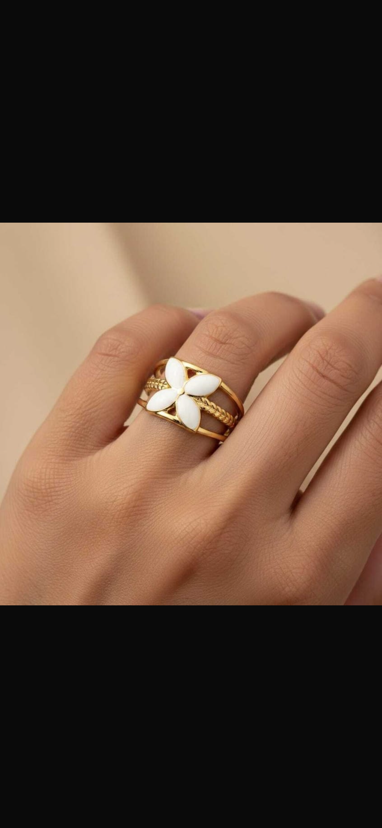 Stainless steel Adjustable flower ring