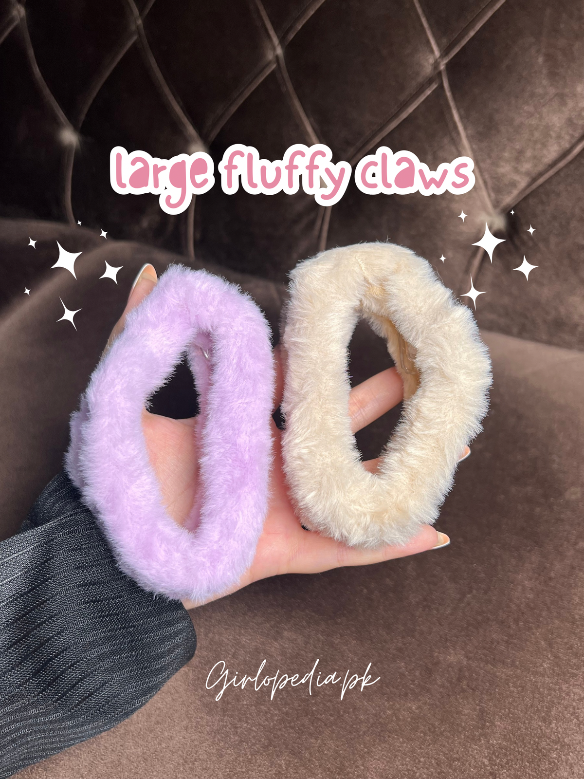 Large size fluffy claw clip (random color)
