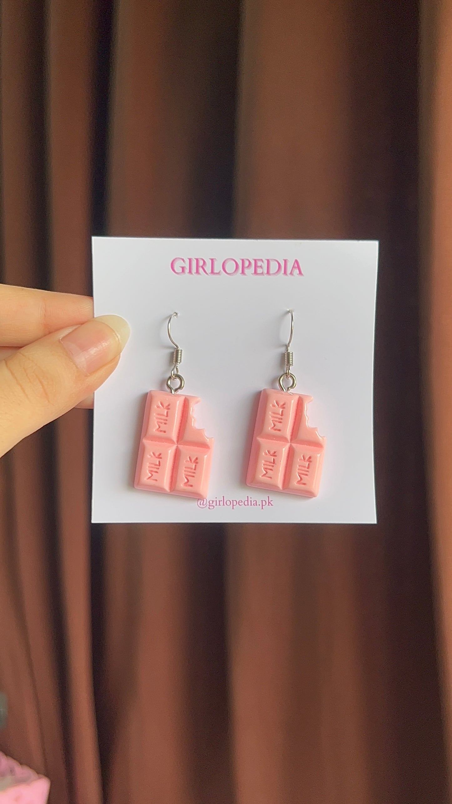 Pink chocolate earrings