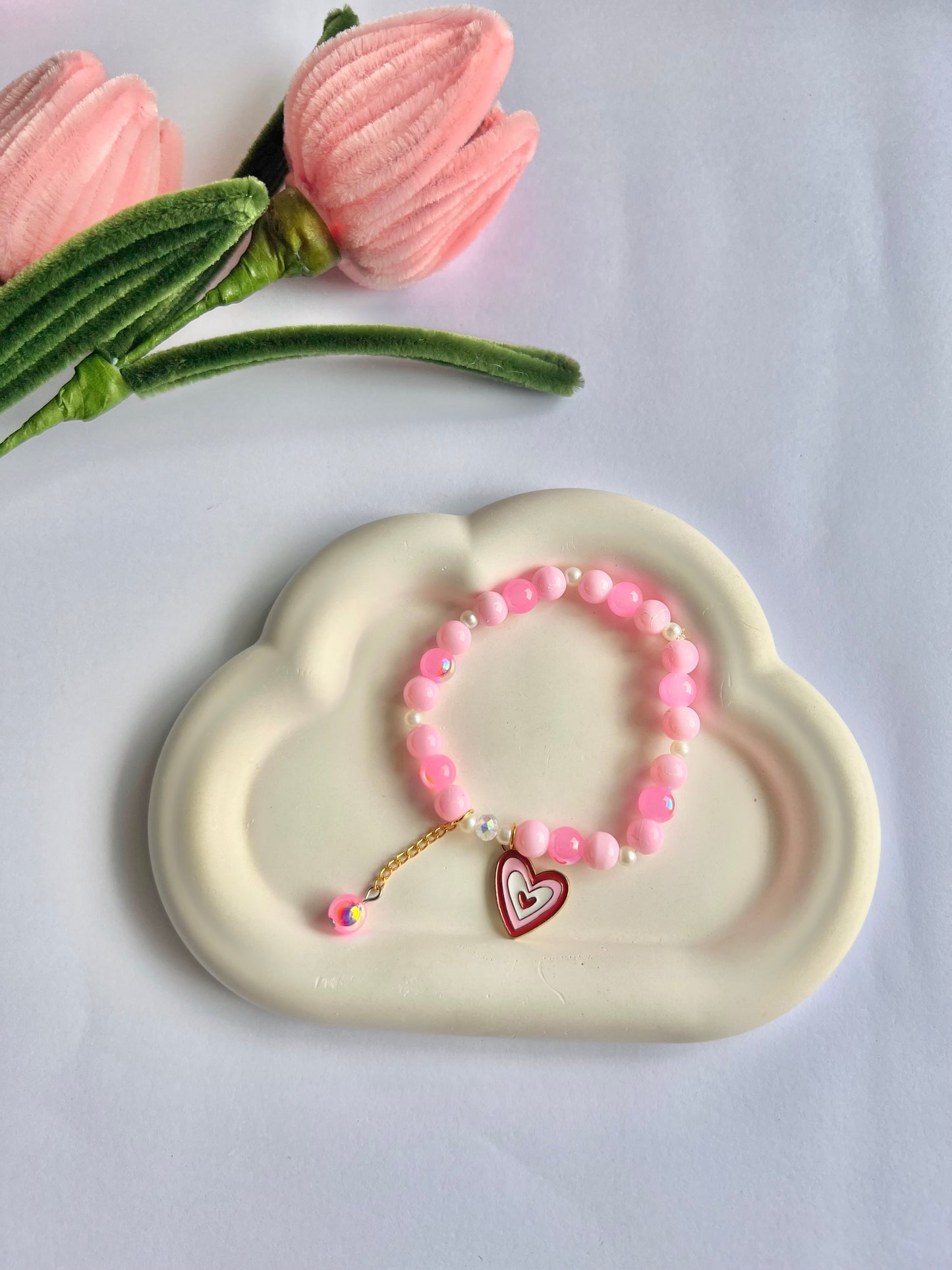 Pink heart bracelet