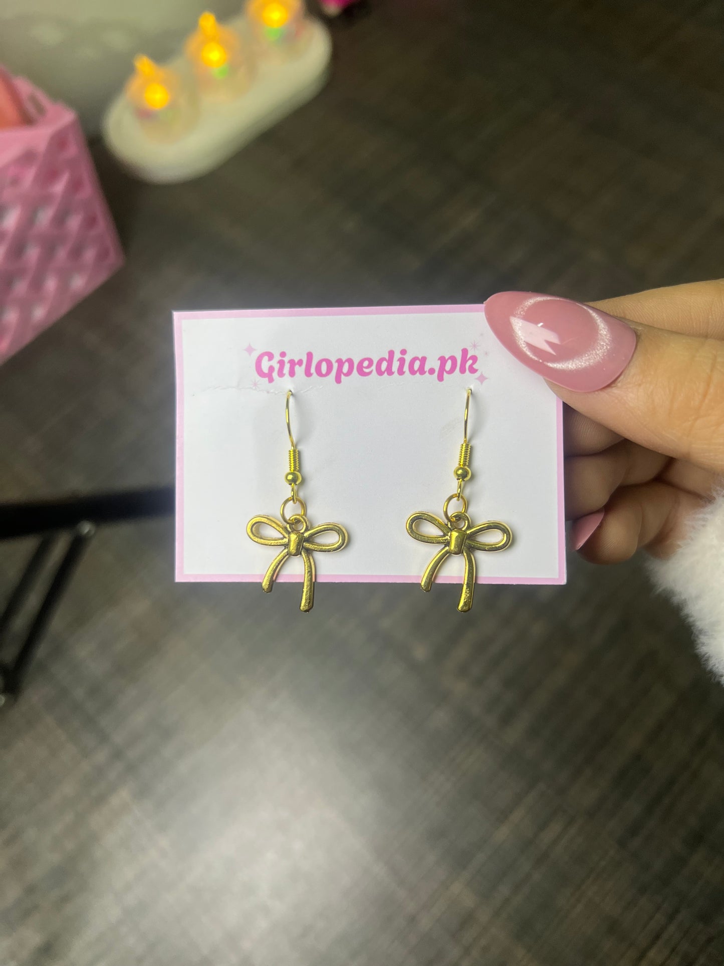 Golden bow earrings