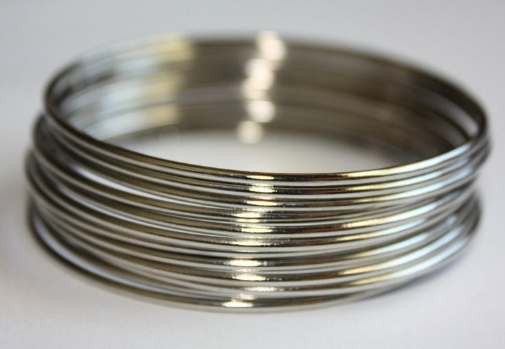 Silver metal bangles (1dozen)