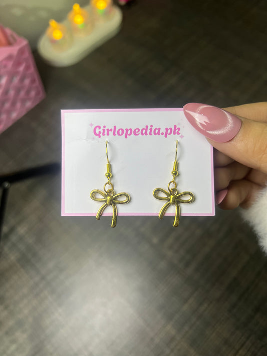 Golden bow earrings