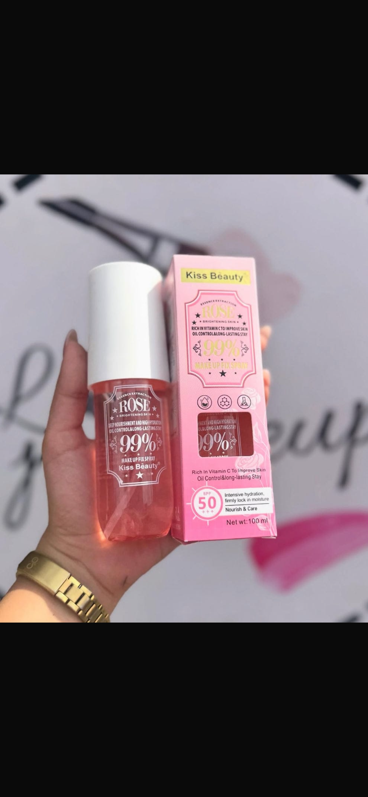 Rose makeup fixer spray
