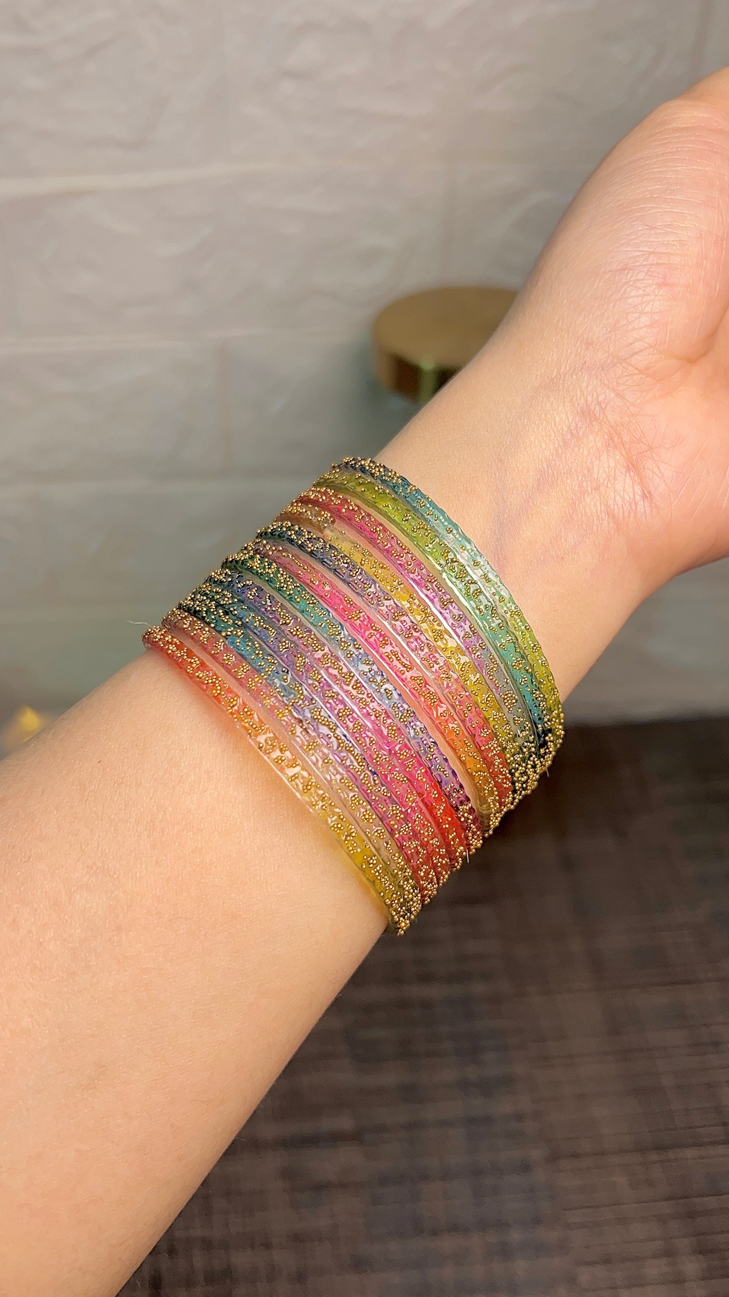 Multicolor raindrop bangles (1 dozen)