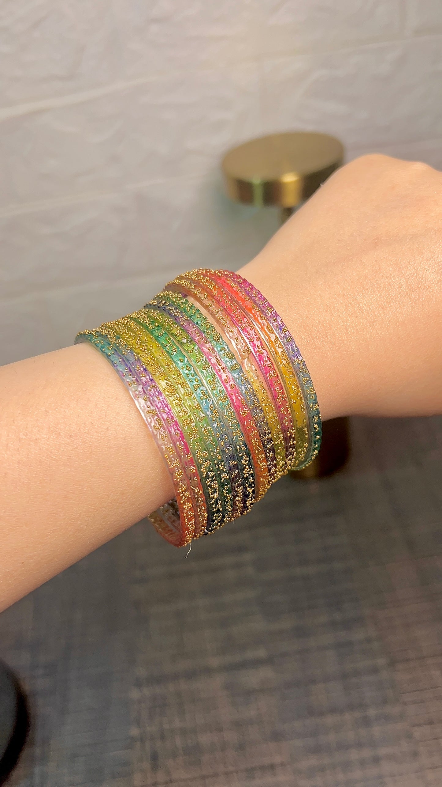 Multicolor raindrop bangles (1 dozen)