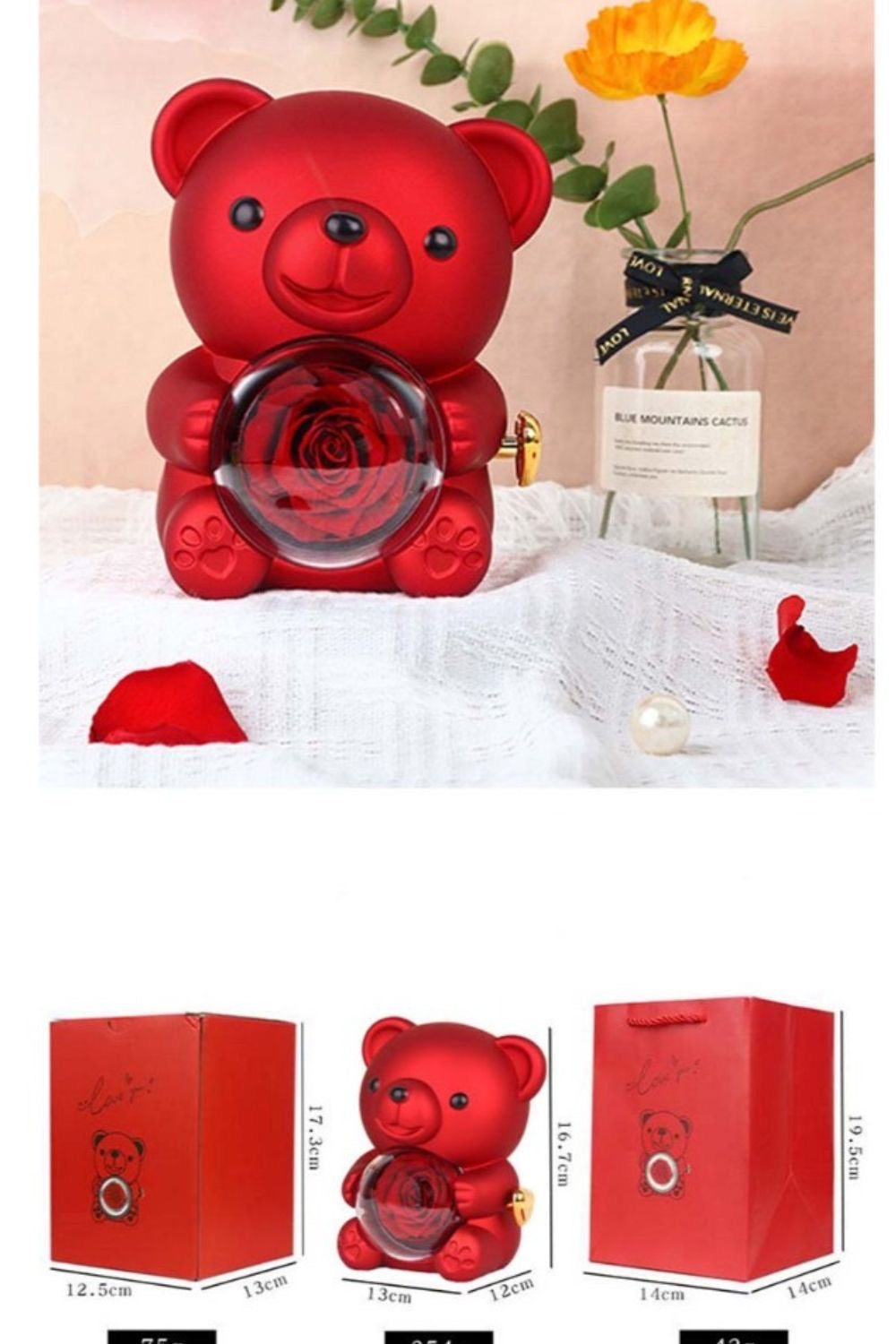 Cute anniversary/birthday gift teddy bear with inside gift (pendant)