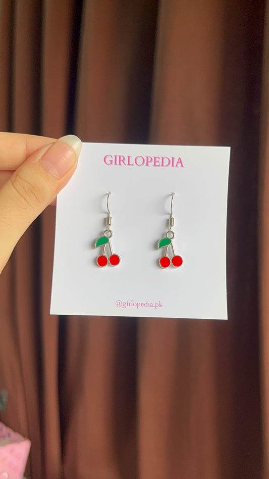 Red cherry earrings
