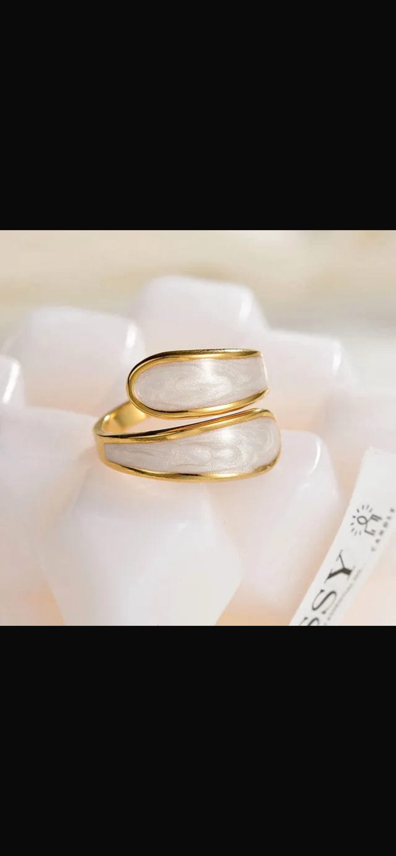 Retro gold color double oil drip open ring adjustable stainless steel