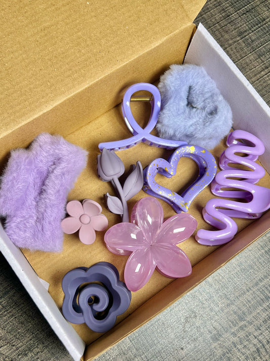 Purple claw clip bundle