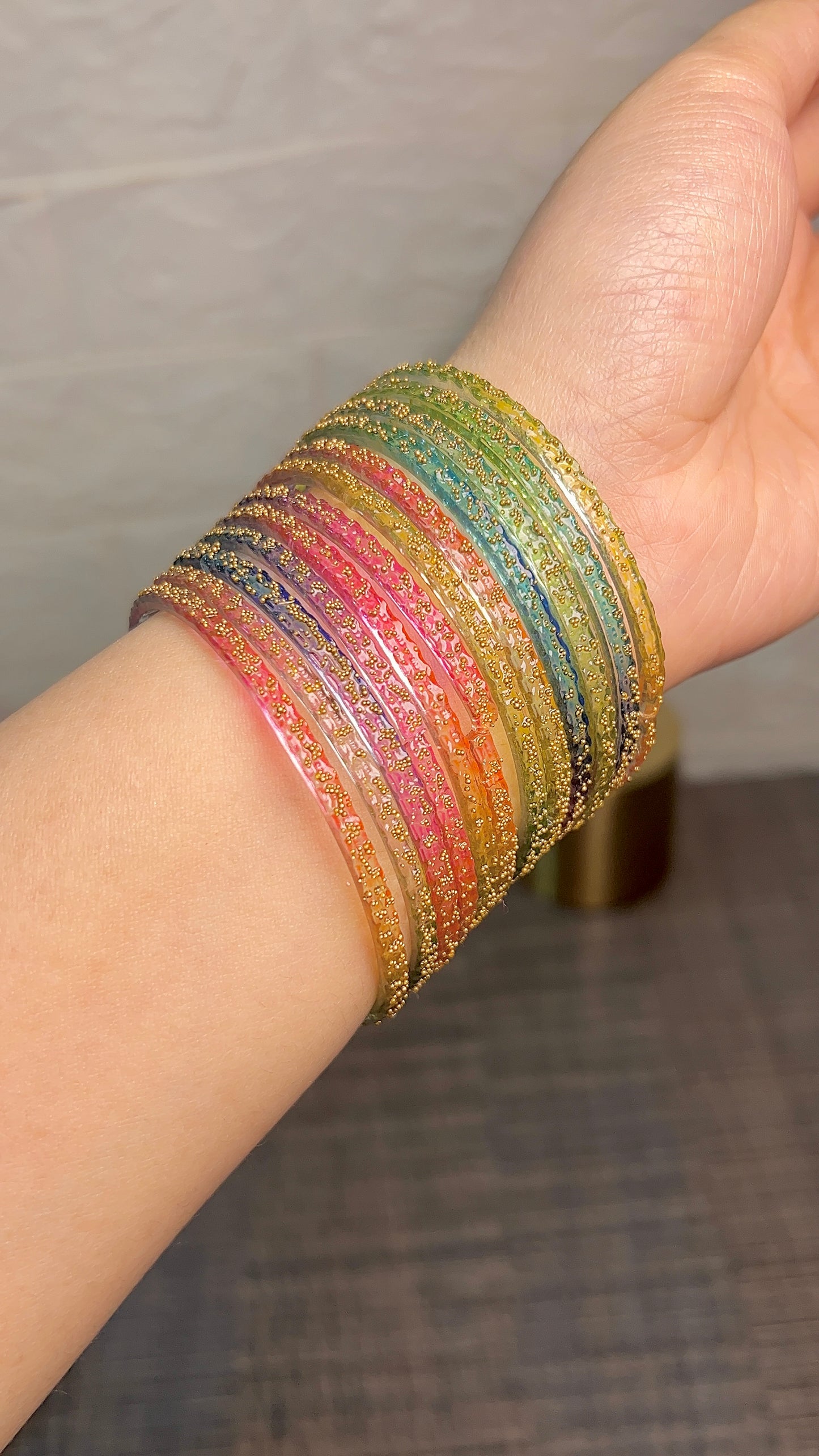 Multicolor raindrop bangles (1 dozen)