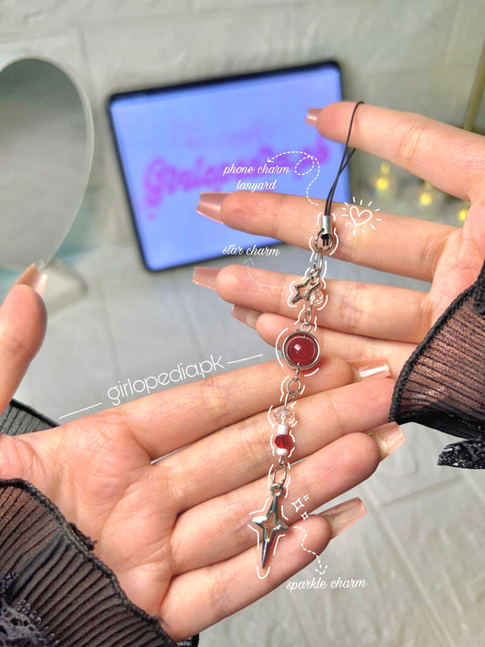 Miniamal aesthetic trendy beaded phone charm hanging