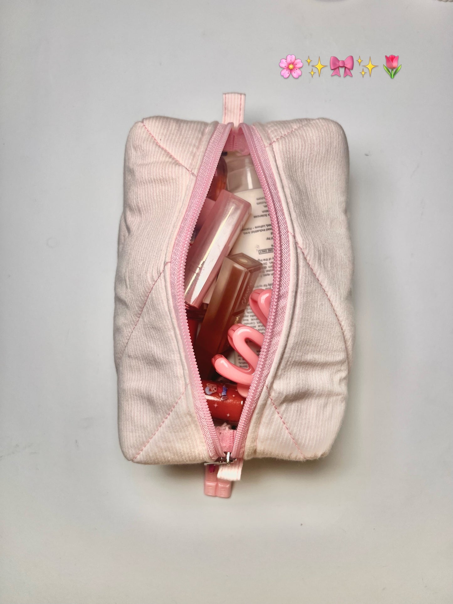Cute pink makeup pouch