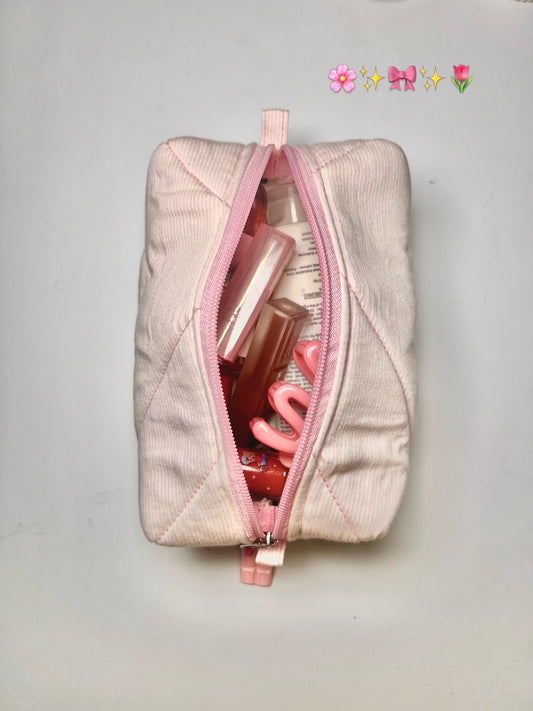 Cute pink makeup pouch