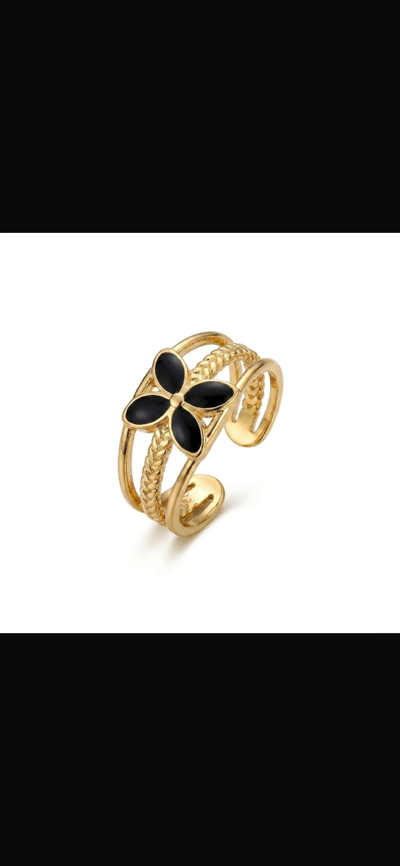 Stainless steel Adjustable flower ring