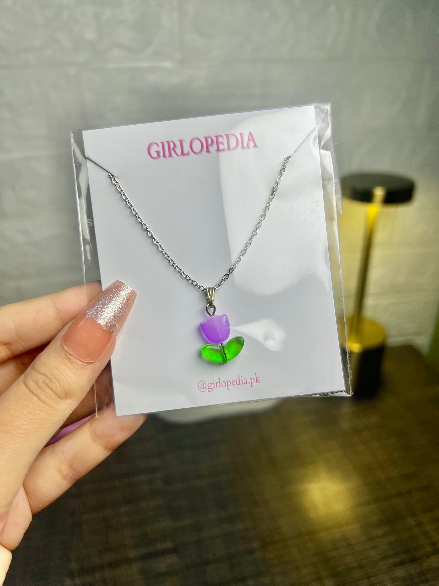 Stainless trendy tulip pendant