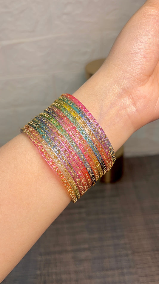 Multicolor raindrop bangles (1 dozen)