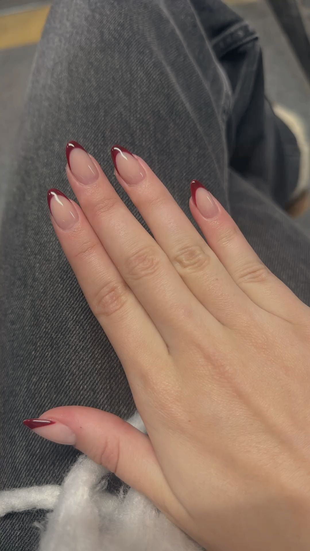 24pcs red manicure french nail set with free nail sticker tabs