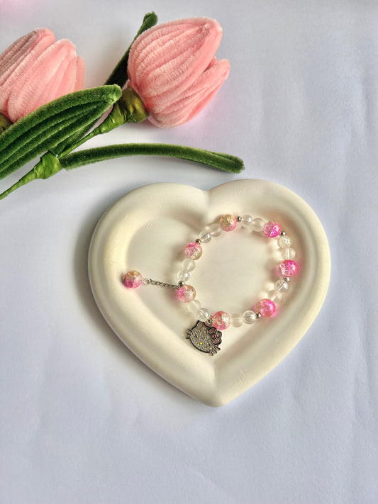 Pink & white hello kitty bracelet