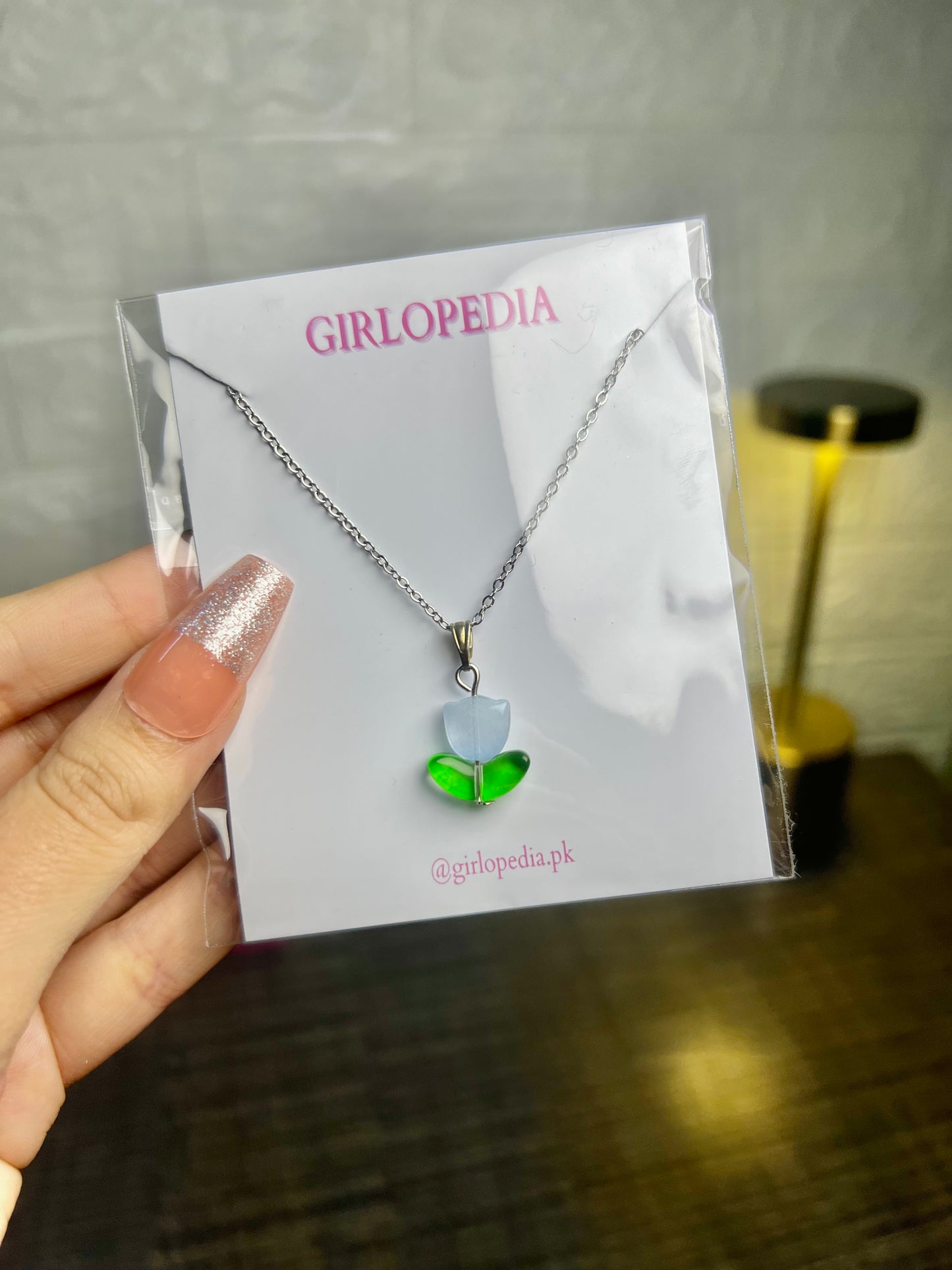 Stainless trendy tulip pendant