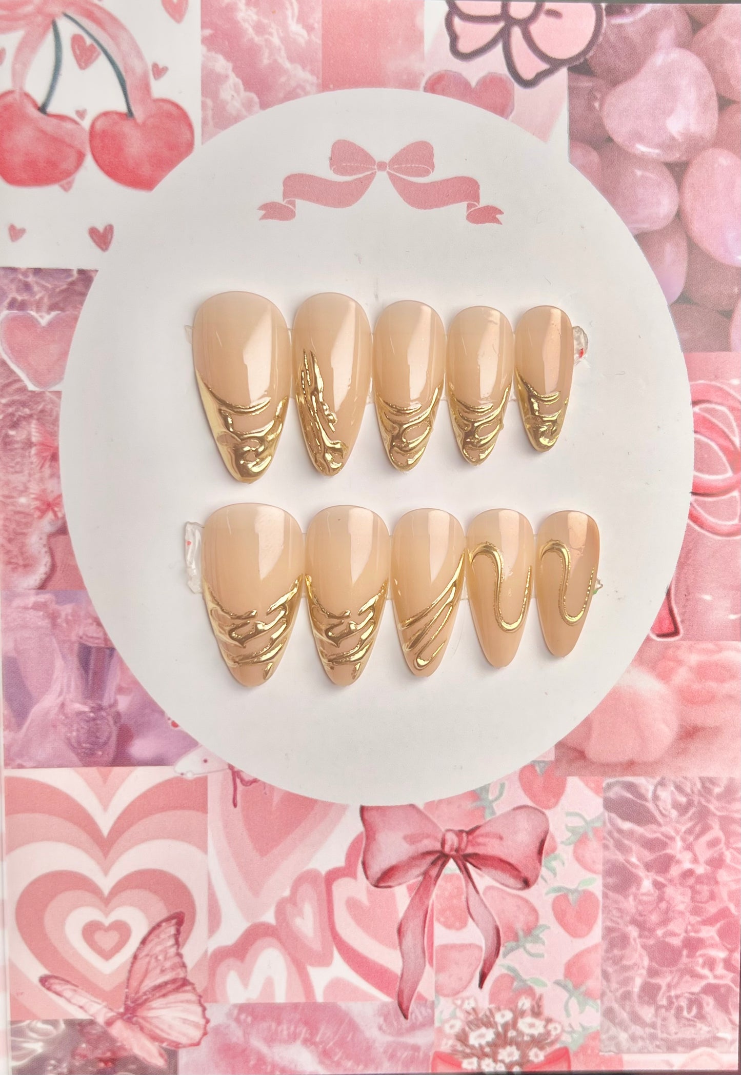 Most demanding premium 3D chrome blend nails - cute gift card packaging
