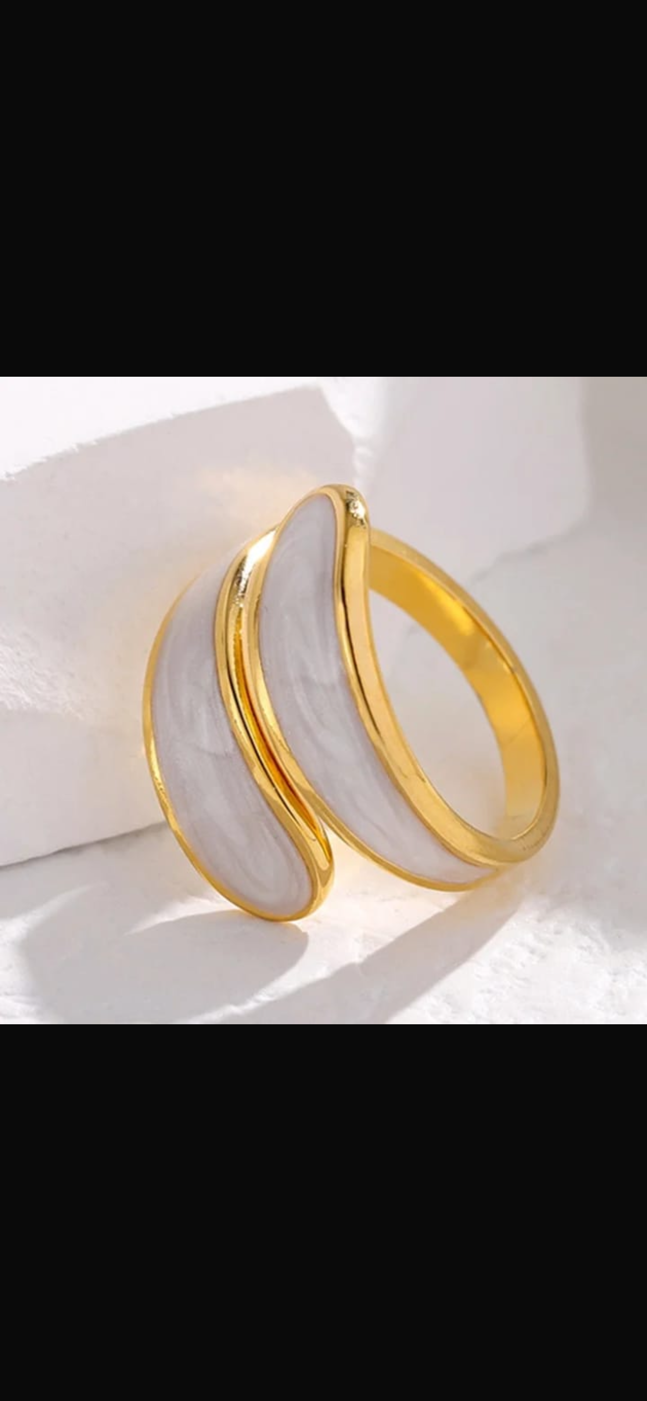 Retro gold color double oil drip open ring adjustable stainless steel