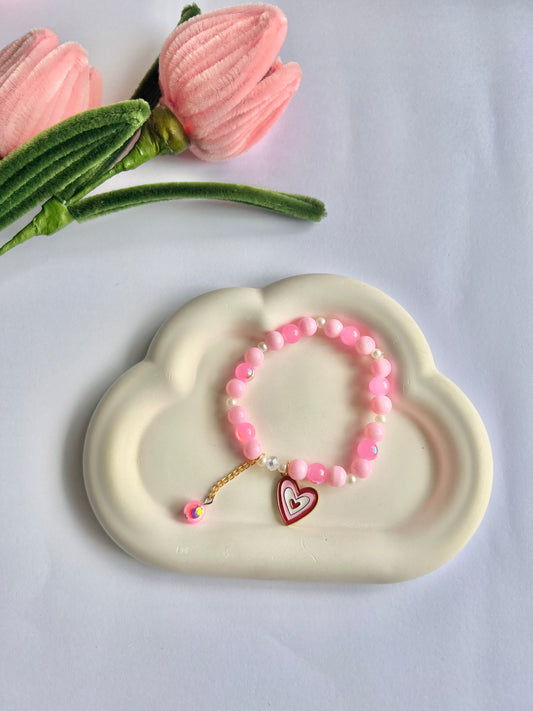 Pink heart bracelet