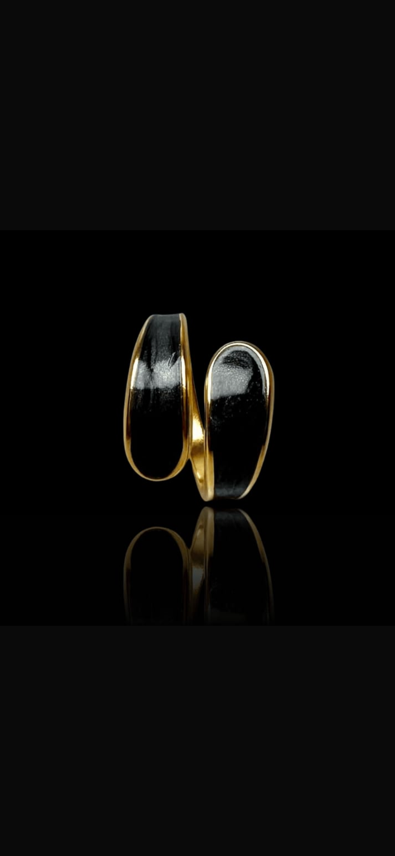 Retro gold color double oil drip open ring adjustable stainless steel