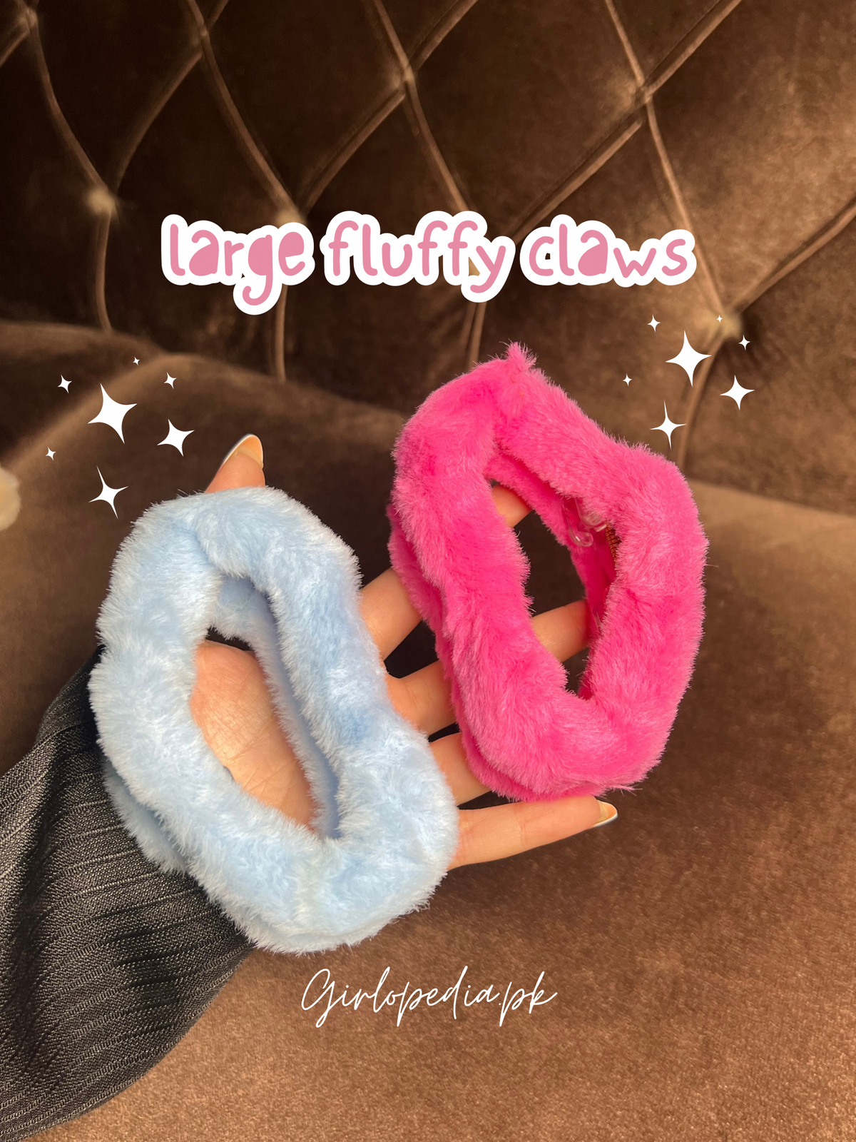 Large size fluffy claw clip (random color)