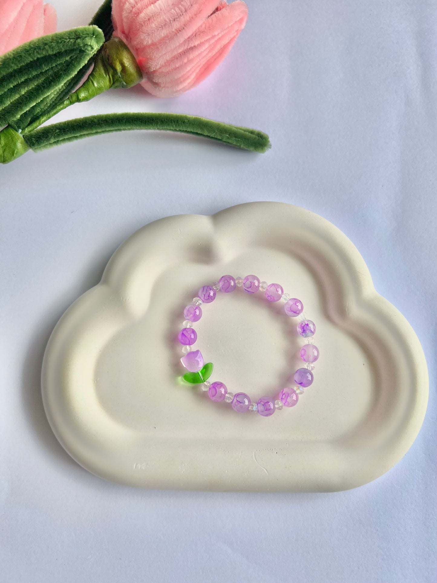 Purple tulip bracelet
