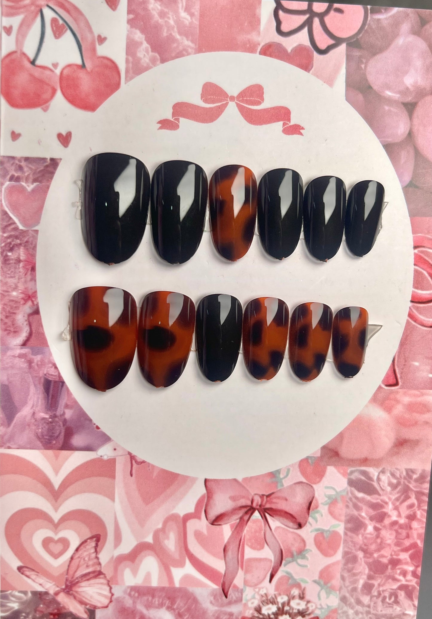Classy style black nail set - gift card packaging