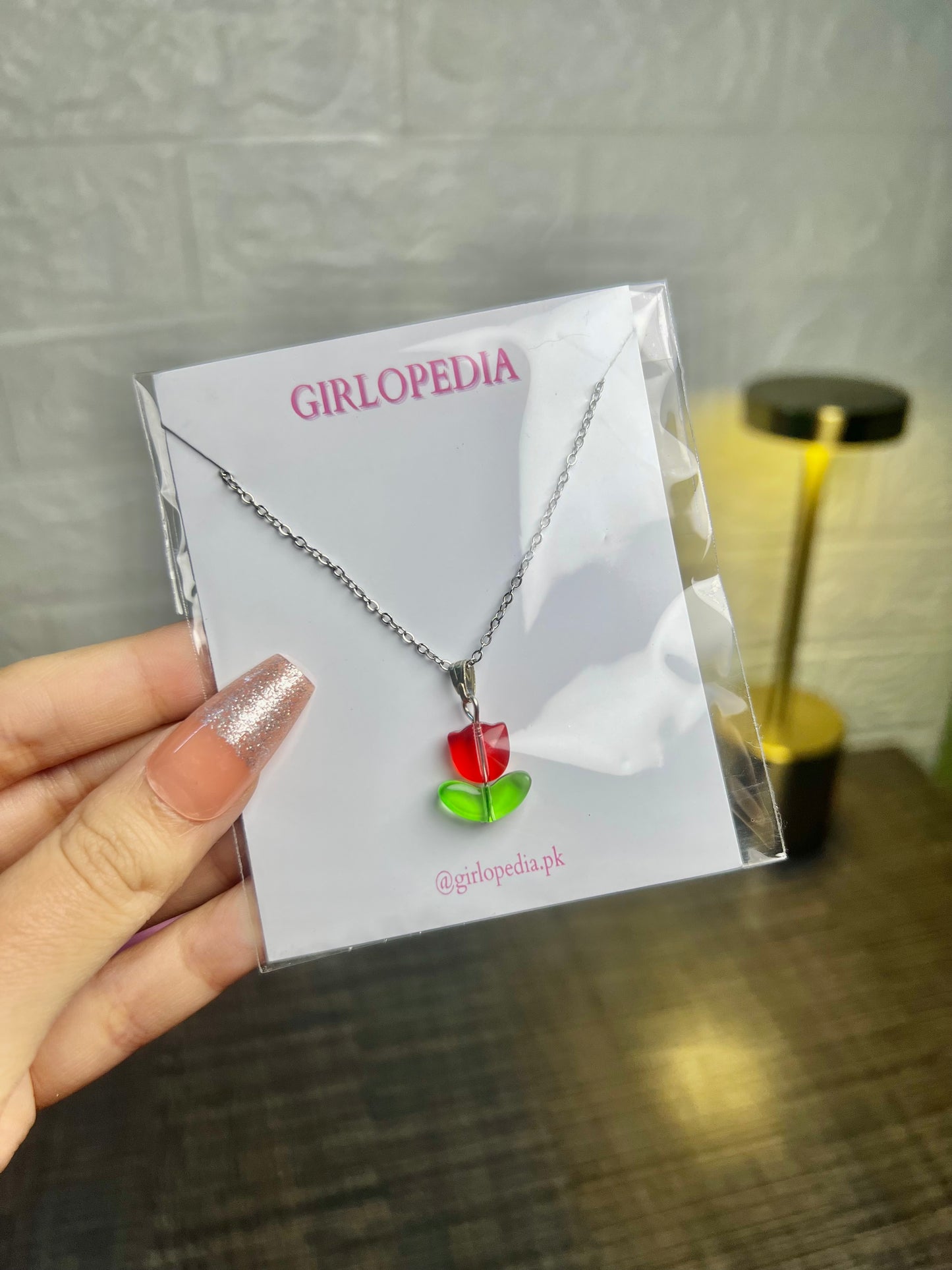 Stainless trendy tulip pendant