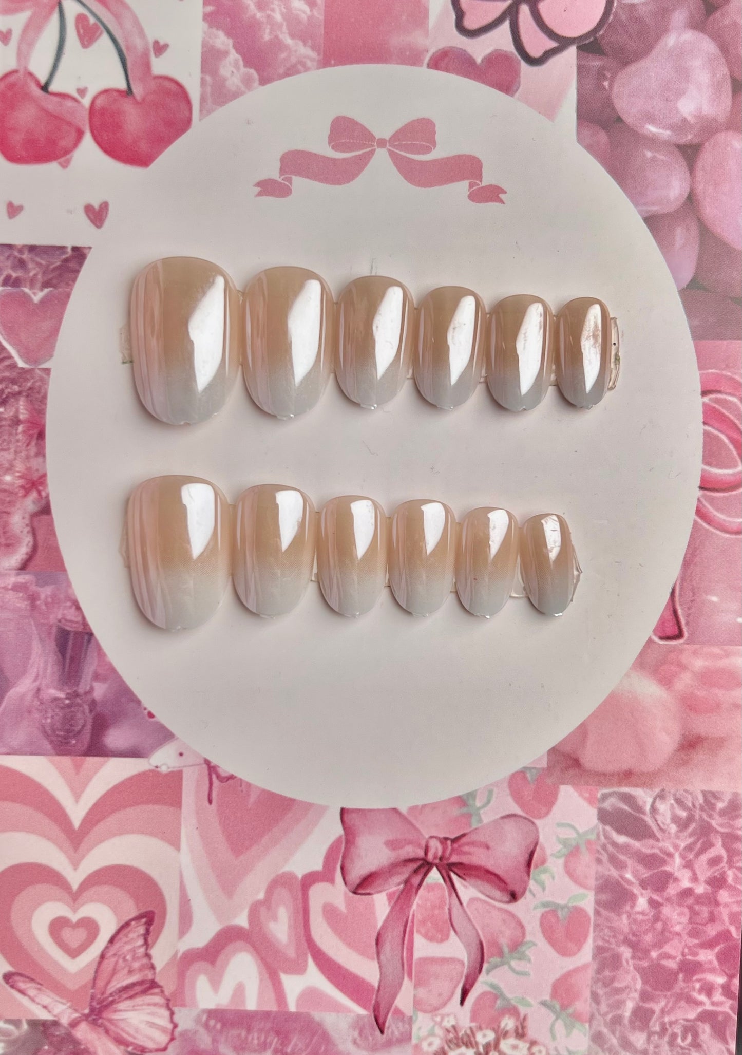 Minimal chrome gradient nail set - cute gift card packaging