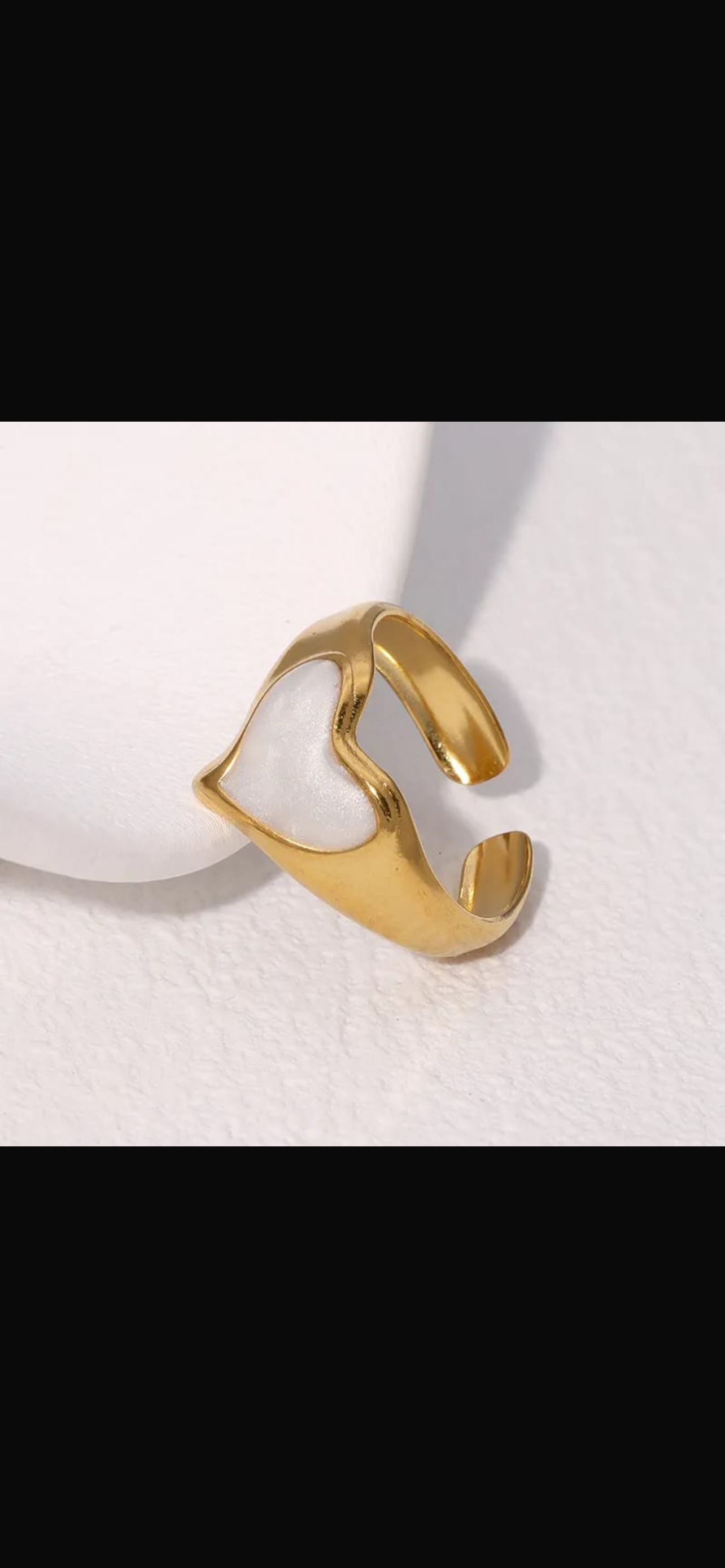 Stainless adjustable heart ring in 2 colors